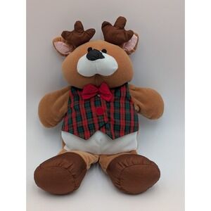 Gibson Greetings Christmas Reindeer Plush Nylon 1995 Stuffed Animal Toy